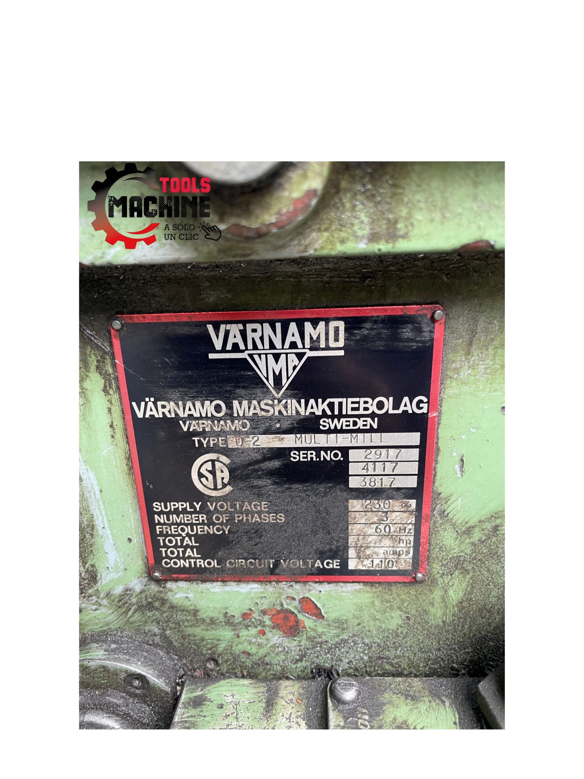 FRESADORA UNIVERSAL USADA VERNAMO U-2 SUECI 380V