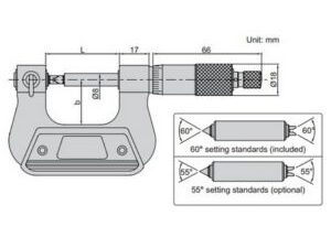 CALIBRE MICROMETRO 60° RANGO 75MM INSIZE