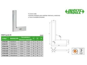 ESCUADRA BISELADA 150MM 90 GRADOS INSIZE