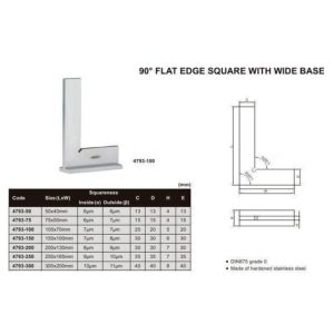ESCUADRA DE TALON 90º (DIN875 GRADE 0) 100X70MM INSIZE