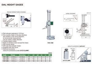 GRAMIL DE ALTURA CON RELOJ 300MM INSIZE