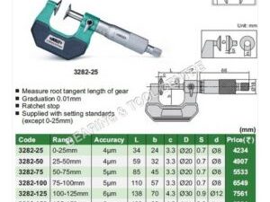 MICROMETRO EXTERIOR DE DISCO 100-125MM INSIZE