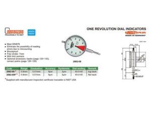 RELOJ COMPARADOR 0-0.8MM 0.01MM 2882-08F INSIZE