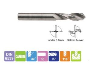 BROCA CILINDRICA METAL DURO CORTA DIN6539 D-16.0MM LU58MM-LT115MM STN
