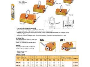 ELEVADOR MAGNETICO 1000KGS VERTEX TAIWAN